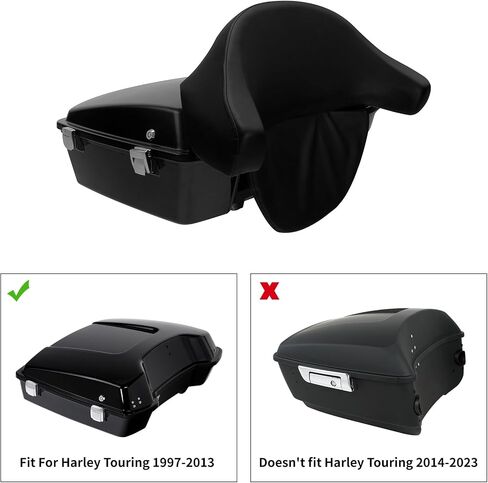 XMT-MOTO Black King Tour Pack Backrest Pad Box Trunk Back Rest For Harley Touring Road King Road Glide Street Glide Electra Glide Ultra Classic1997-2013 in Saudi Arabia