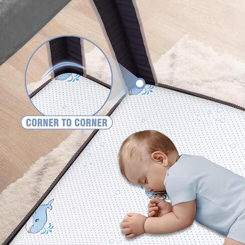 Trifold Pack and Play Mattress, 38x26 Dual Sided Foldable Memory Foam Baby Mattress for Pack N Play, 3 Inch Thick Pack N Play Mattresses with Carrying Bag, Breathable & Washable in Saudi Arabia