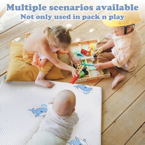 Trifold Pack and Play Mattress, 38x26 Dual Sided Foldable Memory Foam Baby Mattress for Pack N Play, 3 Inch Thick Pack N Play Mattresses with Carrying Bag, Breathable & Washable in Saudi Arabia