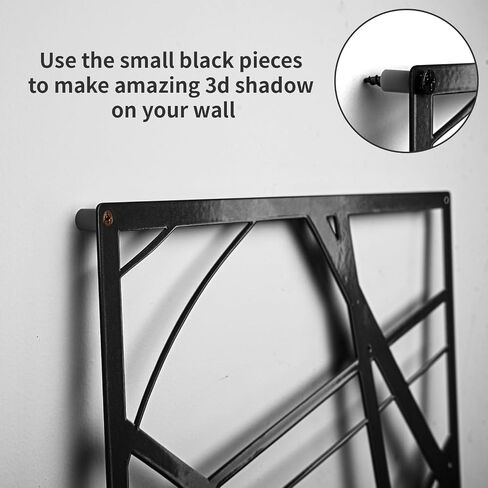 Art3dwallpanels Black Abstract Wall Art, Metal Single Line Art Wall Decor, 3D Textured Sculptures, Modern Decor for Living Room Bedroom Bathroom Study, 17'' x 12'', 4 Pack in Kuwait