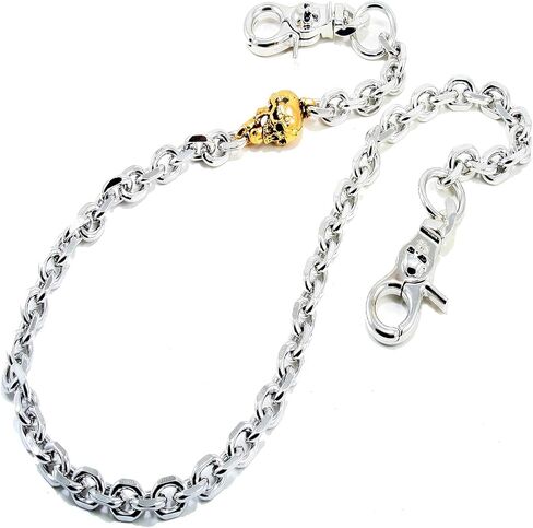 Double K Heavy Strong Gold Skull/Stick Pendant Key Jean Wallet Chain (21" / 27.5") Silver Black CS40 CS49 in Saudi Arabia