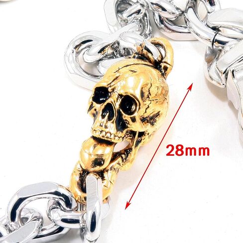 Double K Heavy Strong Gold Skull/Stick Pendant Key Jean Wallet Chain (21" / 27.5") Silver Black CS40 CS49 in Saudi Arabia