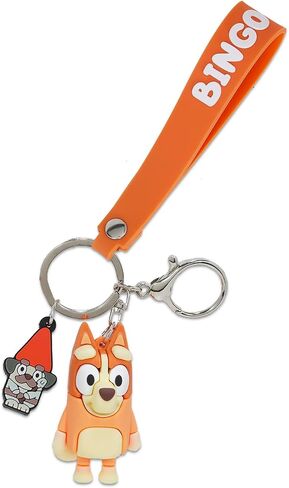 مجموعة Bingo Keychain - حزمة مع سليكون فاخرة من الحرف الأزرق الشكل Bingo Keyring مع ملصقات حزام زائد ، المزيد | حلقة مفتاح Bluey Bingo لحقائب الظهر in Saudi Arabia