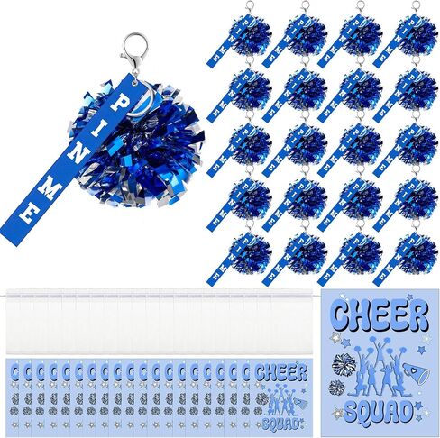 Pin Me Cheer Ribbon Keychain with Gift Cards and Organza Bags Pom Pom Cheer Gifts Set for Cheerleader Team in Saudi Arabia