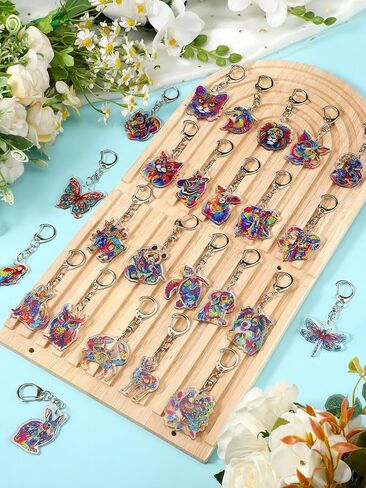 50 Pcs Colorful Animal Keychain Bulk Acrylic Animal Hawaiian Tropical Key Ring Gifts for Women Men Adult Pool Birthday Decor in Saudi Arabia