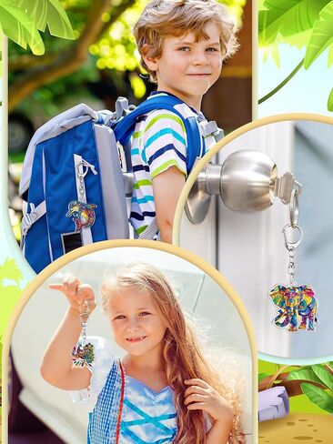 50 Pcs Colorful Animal Keychain Bulk Acrylic Animal Hawaiian Tropical Key Ring Gifts for Women Men Adult Pool Birthday Decor in Saudi Arabia