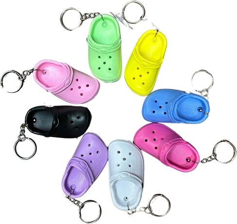 Lashicorn Shoe Keychain with Holes for Gibbitz | 8 Pack Bulk Shoe Mini Charm Accessory Mini Party Favor Gag Gift White Green Blue Yellow in Saudi Arabia