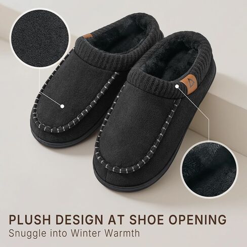 شبول Athmile للرجال Memory Foam Foam Indoor Moccasin House Shoes Slip-on Comfy Remippers for Bedroom Home in Kuwait