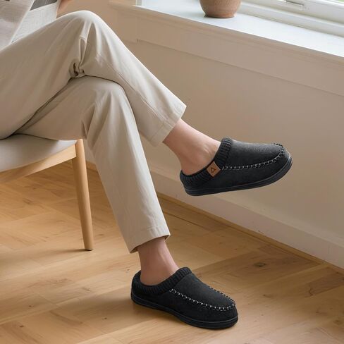 شبول Athmile للرجال Memory Foam Foam Indoor Moccasin House Shoes Slip-on Comfy Remippers for Bedroom Home in Kuwait