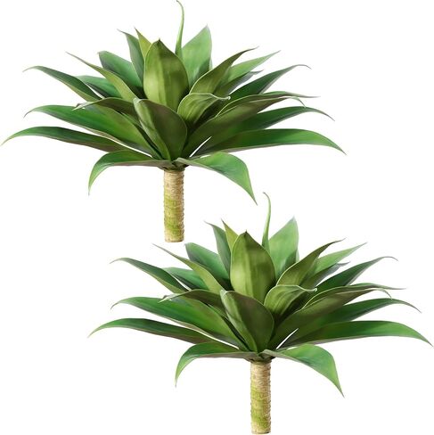 Artificial Plants Fake Agave Succulent Plant 28 Inch Big Size Faux Succulents Stems for Indoor Outdoor Realistic & Natural Home Decor Plants for Office Housewarming 2 Pack in Kuwait