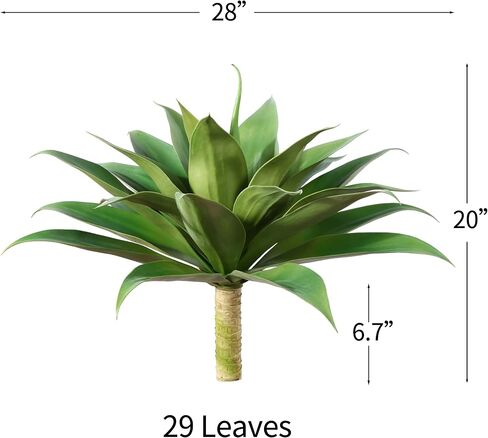 Artificial Plants Fake Agave Succulent Plant 28 Inch Big Size Faux Succulents Stems for Indoor Outdoor Realistic & Natural Home Decor Plants for Office Housewarming 2 Pack in Kuwait