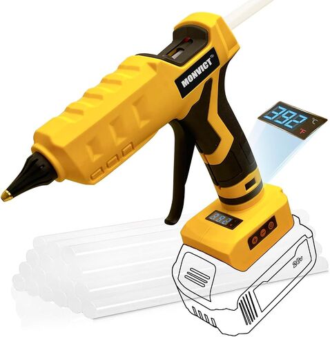 MONVICT Cordless Glue Gun for Dewalt 20V Battery with 50 Glue Sticks, Upgraded 100W Digital Temperature Adjustable Handheld Electric Power Full Size Heavy Duty Hot Glue Gun (Tool only) in Saudi Arabia