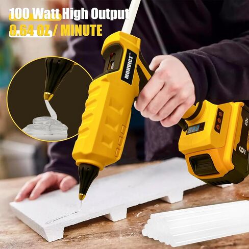 MONVICT Cordless Glue Gun for Dewalt 20V Battery with 50 Glue Sticks, Upgraded 100W Digital Temperature Adjustable Handheld Electric Power Full Size Heavy Duty Hot Glue Gun (Tool only) in Saudi Arabia