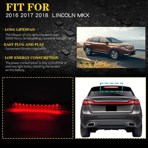 Third Brake Light For Lincoln MKX 2016 2017 2018 Waterproof Upgrade Led High Mount Brake Light OE Replacement FA1Z-13A613-AB/ FA1Z13A613AB Energy Saving 3rd Brake Light Assembly in Saudi Arabia