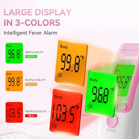 Non-Touch Forehead Thermometer, Digital Infrared Thermometer 2 in 1 for Adult and Kids Baby Thermometer with Fever Alarm in Kuwait