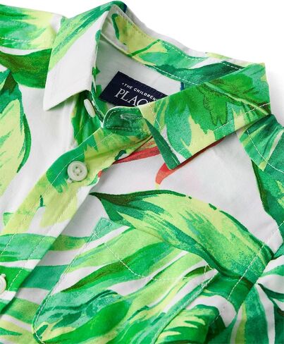 The Children's Place,Baby Boys,and Toddler Poplin Short Sleeve Button Down Shirt,Cosmos,9 Months,12 Months in Kuwait