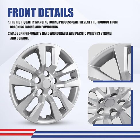 CPW 16'' Hubcaps Fit for 2013 2014 2015 2016 2017 2018 Nissan Altima, Wheels Rim Cover Fit for 2013-2018 Nissan Altima 16'' Steel Wheels, ABS & PC Material Hub Caps Set of 4 (16-Inch, Black Lacquer) in Saudi Arabia