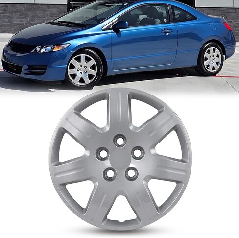 16 Inch Hubcaps Set of 4 ABS & PC Material Wheel Rim Cover for Honda Civic 2006-2011,16" Hubcaps Black Lacquer Fit for Steel Wheels Bolt On Installation Wheel Tire Covers Automotive Accessories in Saudi Arabia