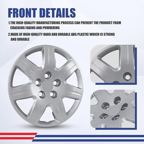 16 Inch Hubcaps Set of 4 ABS & PC Material Wheel Rim Cover for Honda Civic 2006-2011,16" Hubcaps Black Lacquer Fit for Steel Wheels Bolt On Installation Wheel Tire Covers Automotive Accessories in Saudi Arabia