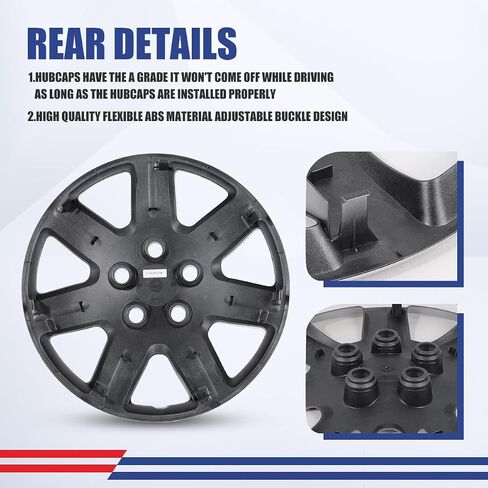 16 Inch Hubcaps Set of 4 ABS & PC Material Wheel Rim Cover for Honda Civic 2006-2011,16" Hubcaps Black Lacquer Fit for Steel Wheels Bolt On Installation Wheel Tire Covers Automotive Accessories in Saudi Arabia