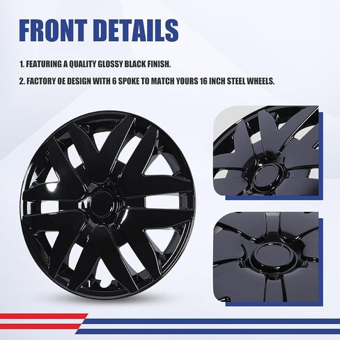 NIXON OFFROAD 16 Inch Hubcaps for Toyota Sienna 2004-2010 [Only Fit Steel Wheel] Wheel Rim Cover (Set of 4) PP Hub Caps Replacement for Car (Lacquer, 5143Style) in Saudi Arabia