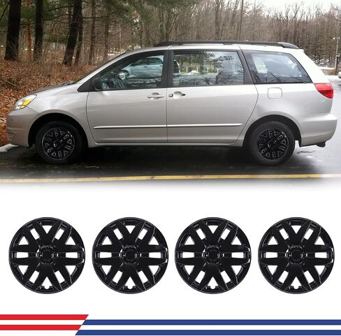 NIXON OFFROAD 16 Inch Hubcaps for Toyota Sienna 2004-2010 [Only Fit Steel Wheel] Wheel Rim Cover (Set of 4) PP Hub Caps Replacement for Car (Lacquer, 5143Style) in Saudi Arabia