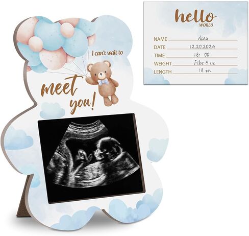 Winnie A Little Honey is On the Way Wooden Ultrasound Photo Frame, the Pooh Ultrasound Photo Frame, Honey Decor Ultrasound Photo Frame with Writing Card, Gift for First Time Moms 4.3 * 5.3 IN Picture in Saudi Arabia