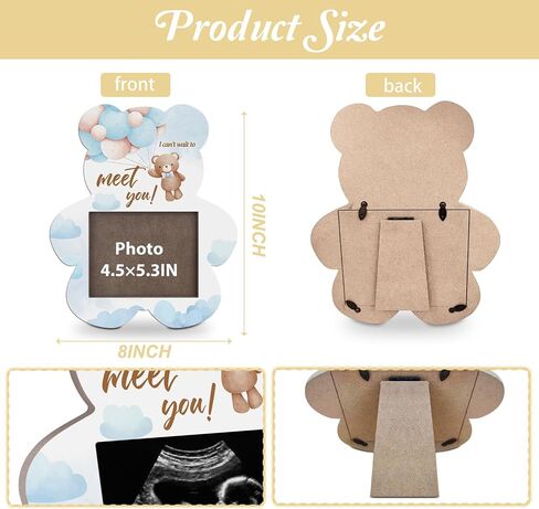 Winnie A Little Honey is On the Way Wooden Ultrasound Photo Frame, the Pooh Ultrasound Photo Frame, Honey Decor Ultrasound Photo Frame with Writing Card, Gift for First Time Moms 4.3 * 5.3 IN Picture in Saudi Arabia