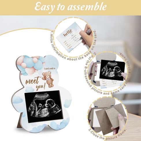 Winnie A Little Honey is On the Way Wooden Ultrasound Photo Frame, the Pooh Ultrasound Photo Frame, Honey Decor Ultrasound Photo Frame with Writing Card, Gift for First Time Moms 4.3 * 5.3 IN Picture in Saudi Arabia