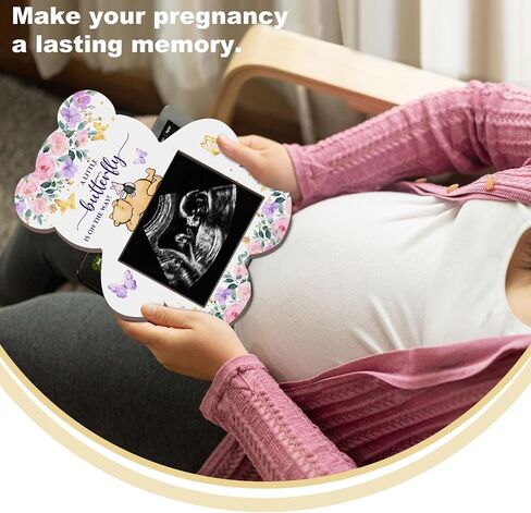 Winnie A Little Honey is On the Way Wooden Ultrasound Photo Frame, the Pooh Ultrasound Photo Frame, Honey Decor Ultrasound Photo Frame with Writing Card, Gift for First Time Moms 4.3 * 5.3 IN Picture in Saudi Arabia