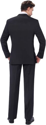 P&L Men's 2 Piece Wool Blend Suits Classic Fit - Single Breasted Two Button Jacket and Pants Set in Kuwait