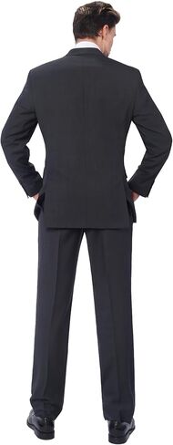 P&L Men's 2 Piece Wool Blend Suits Classic Fit - Single Breasted Two Button Jacket and Pants Set in Kuwait