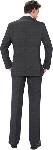P&L Men's 2 Piece Wool Blend Suits Classic Fit - Single Breasted Two Button Jacket and Pants Set in Kuwait