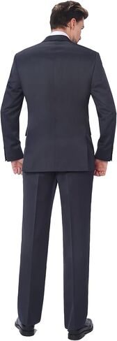 P&L Men's 2 Piece Wool Blend Suits Classic Fit - Single Breasted Two Button Jacket and Pants Set in Kuwait
