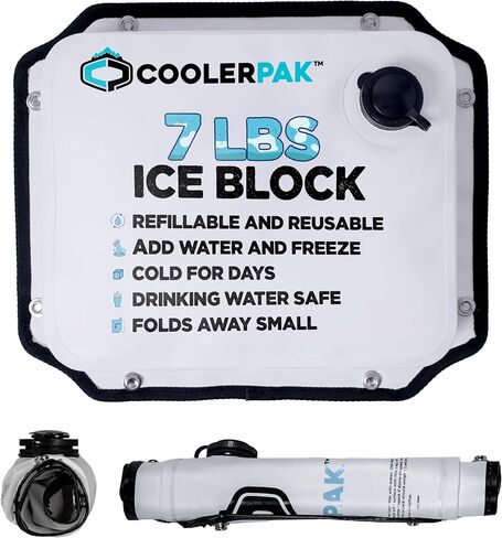 7lb Reusable & Refillable Ice Packs – Non-Toxic, Flexible, Compact, Connectable Design with Drain – Perfect for Coolers, Travel, Camping & Everyday Use in Saudi Arabia