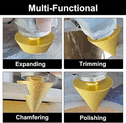 Diamond Beveling Chamfer Bit, Diamond Countersink Drill Bit for 2"(50mm) Dia Hole Drilling Enlarging Trimming Grinding in Tile Granite Marble Porcelain Ceramic with M10 Thread Adapter in Kuwait
