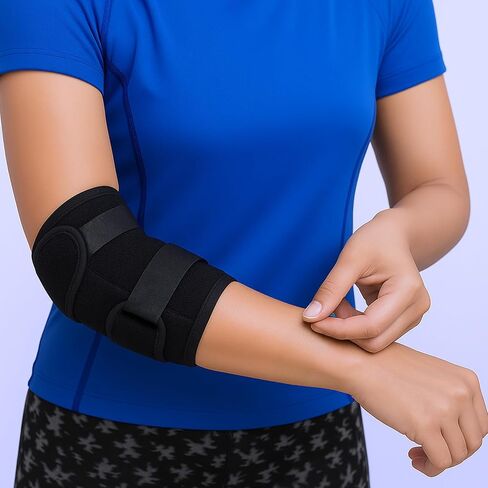 Elbow Compression Sleeve with Removable Strap for Men & Women, Elbow Support Brace Ulnar Nerve Entrapment Splint Tendonitis Support Strap for Golfer Epicondylitis Weightlifting in Saudi Arabia