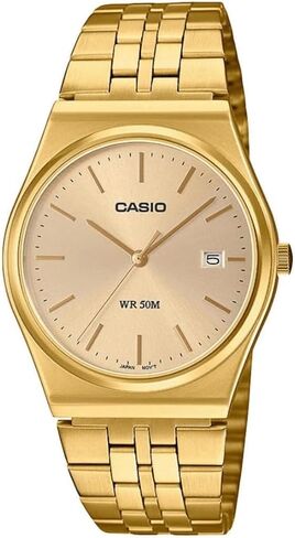 Casio MTP-B145G-9AV Men's Vintage Gold Tone Stainless Steel Gold Dial 3-Hand Analog Watch in Saudi Arabia