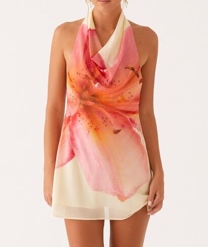 Women Halter Low Neck Mini Dress Sexy Cutout Sleeveless Boho Short Dresses Open Back Night Party Going Out Sundress in Saudi Arabia