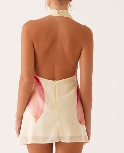 Women Halter Low Neck Mini Dress Sexy Cutout Sleeveless Boho Short Dresses Open Back Night Party Going Out Sundress in Saudi Arabia