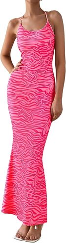 Prettygarden Maxi Dresses for Women 2025 Summer Halter Leopard Printless Sexy Bodycon Cruise Cocktail Dress Long in Saudi Arabia