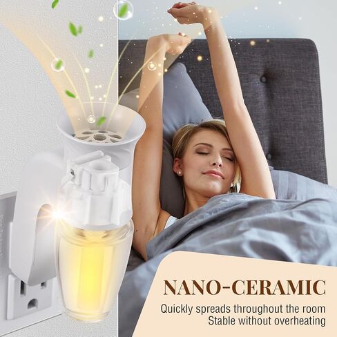 Nuanchu 2 Pack Wall Fragrance Plug in with Timer Function, Night Light, Compatible with Bath and Body Works WallFlower Fragrance, Rotatable, Accurate Scent Diffuser Control, Not Included Refills in Saudi Arabia