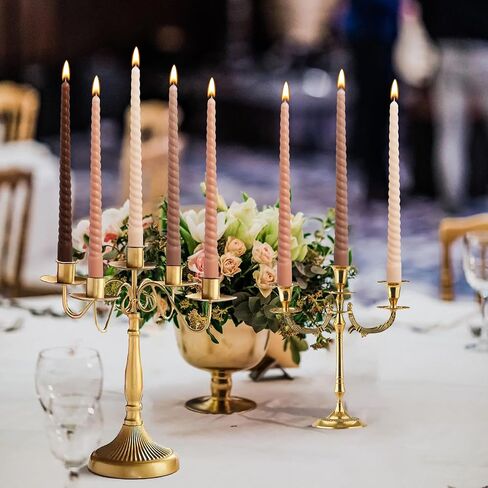 Viyffo 10 Inch Brown Taper Candles Set of 4 Unscented Smokeless Long Tall Tapered Candle for Candlesticks Wedding Home Decor Dinner in Saudi Arabia