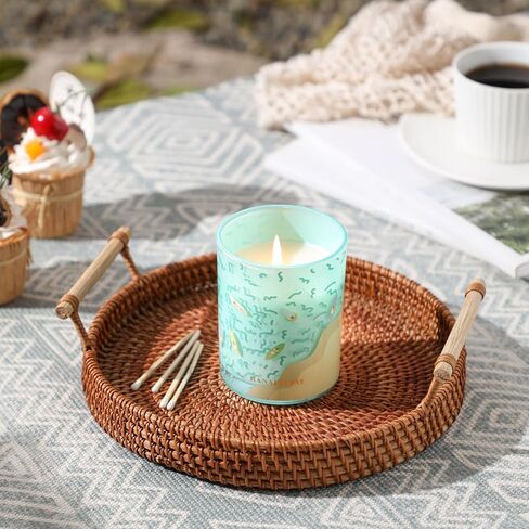 Happy Camper Scented Candle, Sea Salt Scented, 10oz Soy Wax Candle, Camping Gift Hiking Gift for Friends in Saudi Arabia