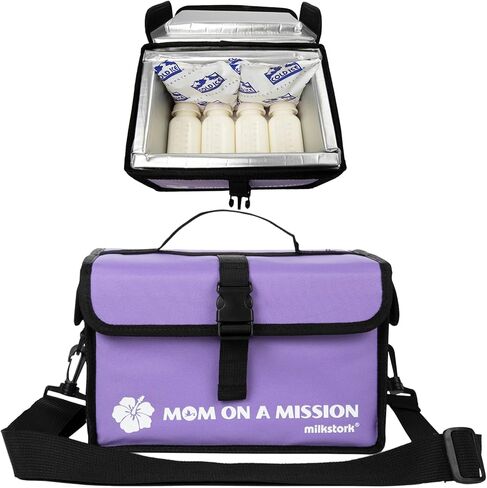 Milk Cubby Breast Milk Cooler Travel Bag, Safe Temperature Portable Breast Milk Cooler Bag with Ice Packs, Insulated Breast Milk Chiller, Extreme Temp Breastmilk Storage Cooler (Black) in Saudi Arabia