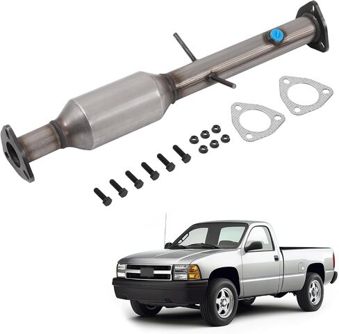 Rear Catalytic Converter Compatible with 1996-2003 Chevrolet S10 Pickup GMC Sonoma 2.2L 1996-2000 Isuzu Hombre 2.2L Silvery 409 Stainless Steel in Saudi Arabia