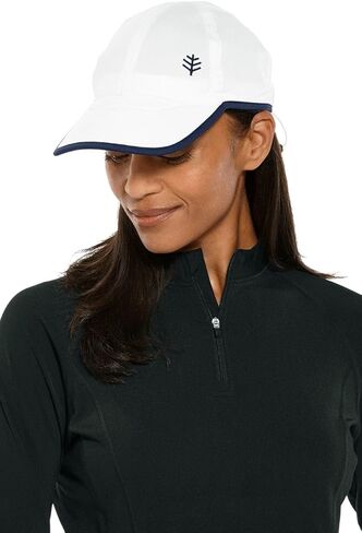 Coolibar Upf 50+ Women's Wave Rider Sport Cap - Sun Sundraction (صغير/متوسط أبيض) in Saudi Arabia