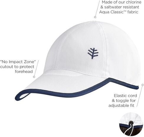Coolibar Upf 50+ Women's Wave Rider Sport Cap - Sun Sundraction (صغير/متوسط أبيض) in Saudi Arabia