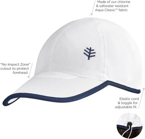 Coolibar Upf 50+ Women's Wave Rider Sport Cap - Sun Sundraction (صغير/متوسط أبيض) in Saudi Arabia