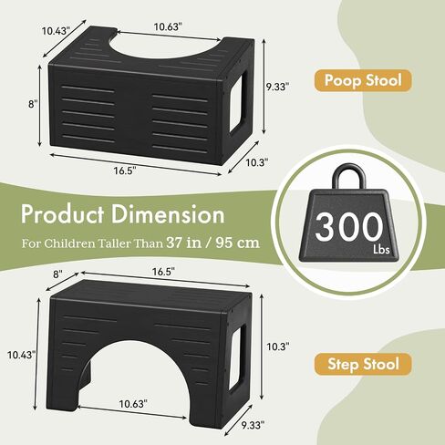 AmazerBath Toilet Stool for Toddler Potty Training, 3-in-1 Sturdy Bamboo One Step Squat Poop Foot Stool, Non-Slip Baby & Kids Potty Step Stool for Bathroom Sink, Kitchen Counter, Bedroom, Closet, 9" in Kuwait